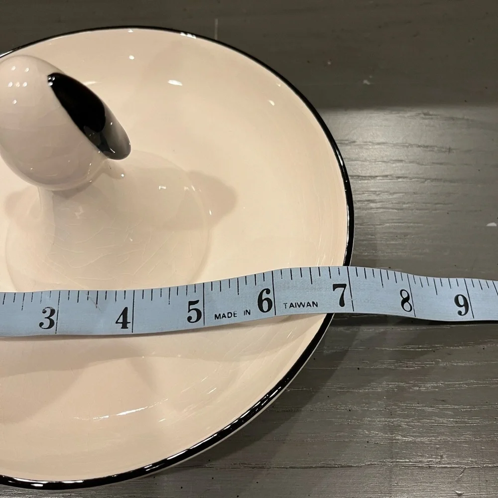 NEW Gerson Lone Elm Studios Black & White Porcelain Dog Themed Ring Jewelry Dish